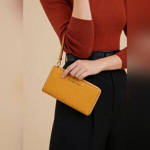 Michael Kors Mustard Yellow Wristlet Wallet NWT